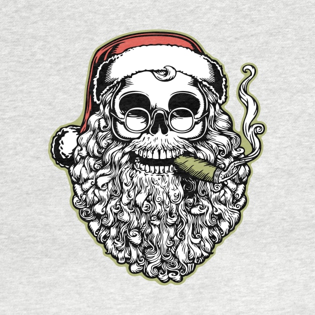 Smokin' Santa Skull by kbilltv